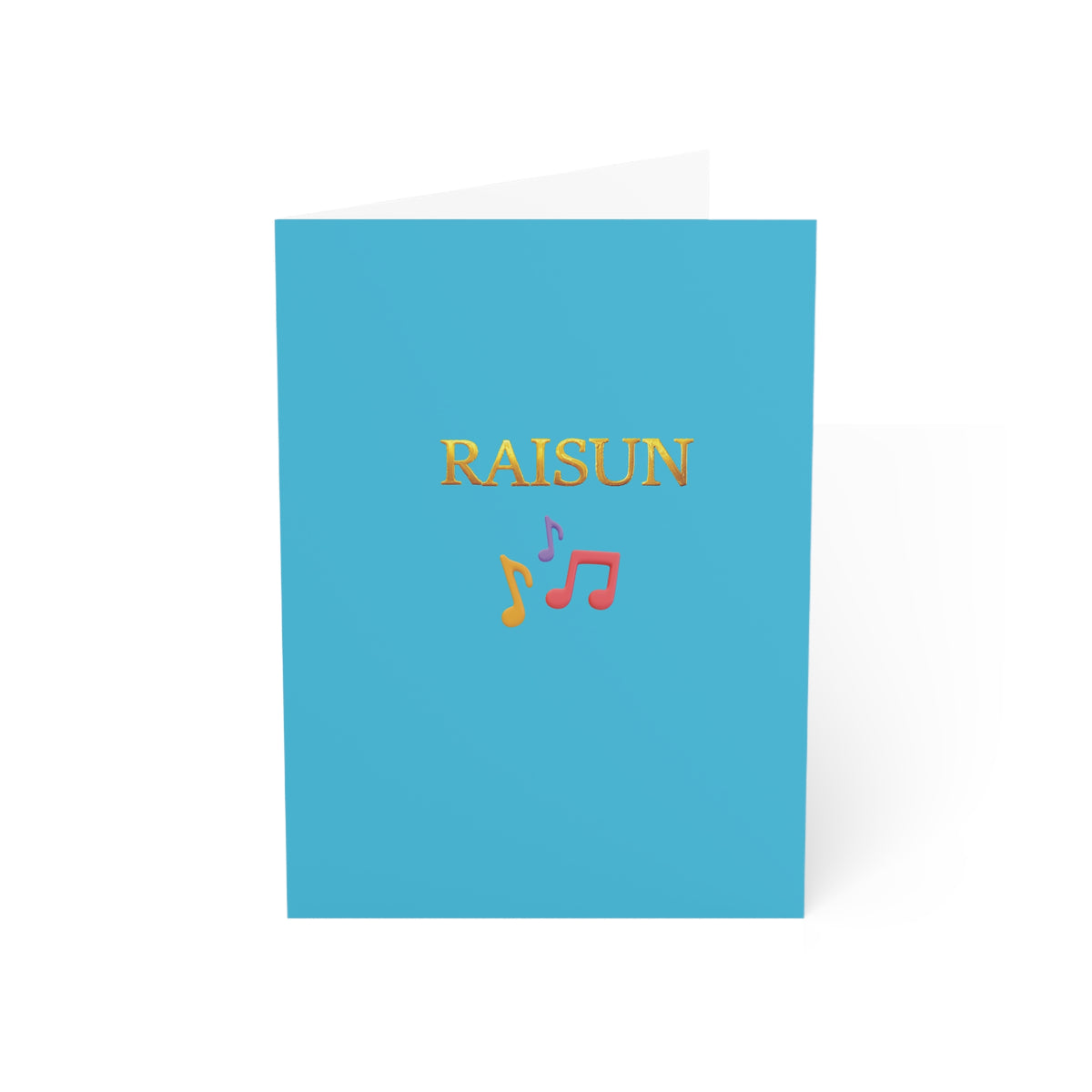 Greeting Card — Personalized "RAISUN" Music Notes (Pack of 1, 10, 30 or 50)